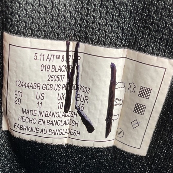 EUC 5.11 Tactical A/T 8 Zip Boots Mens size 11 Black Waterproof Side Zip 12444 main image 3